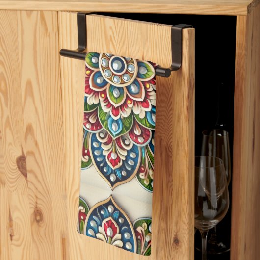 ポルトガルのキッチンタオルの水色 キッチンタオル (三つ折り)