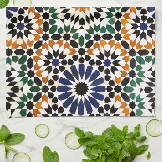 ポルトガルのキッチンタオル柄のアズレジョメディーター キッチンタオル (折り畳み)