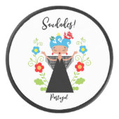 ポルトガルのキャラベル船とファドの女性シンガー アイスホッケーパック (正面)