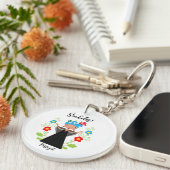 ポルトガルのキャラベル船とファドの女性シンガー キーホルダー (正面右)