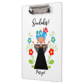 ポルトガルのキャラベル船とファドの女性シンガー クリップボード (左)