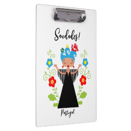 ポルトガルのキャラベル船とファドの女性シンガー クリップボード