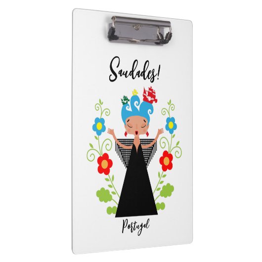 ポルトガルのキャラベル船とファドの女性シンガー クリップボード (右)