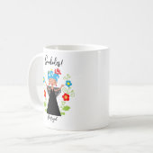 ポルトガルのキャラベル船とファドの女性シンガー コーヒーマグカップ (正面左)