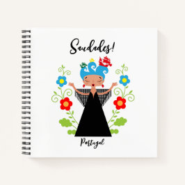 ポルトガルのキャラベル船とファドの女性シンガー ノートブック