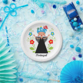 ポルトガルのキャラベル船とファドの女性シンガー ペーパープレート (パーティー)