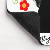 ポルトガルのキャラベル船とファドの女性シンガー マウスパッド (コーナー)