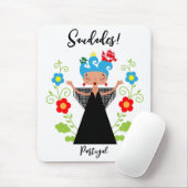 ポルトガルのキャラベル船とファドの女性シンガー マウスパッド (マウス)