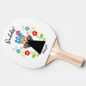 ポルトガルのキャラベル船とファドの女性シンガー 卓球ラケット (横)