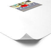 ポルトガルのクリスマスの家とオンドリの挨拶 ポスター (角)