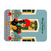 ポルトガルのクリスマスの家とオンドリの挨拶 マグネット (横)