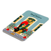 ポルトガルのクリスマスの家とオンドリの挨拶 マグネット (左側)