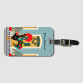 ポルトガルのクリスマスの家とオンドリの挨拶 ラゲッジタグ (正面横)