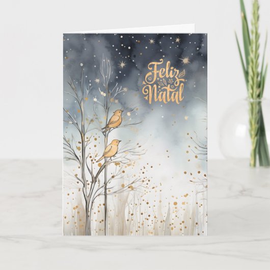 ポルトガルのクリスマスウィンターフォレスト野鳥海軍 シーズンカード (正面)