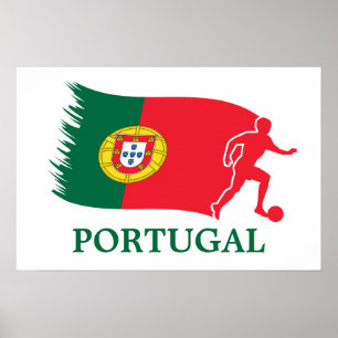 ポルトガルのサッカーの旗 ポスター