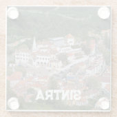 ポルトガルのシントラにある上からシントラの宮殿 ガラスコースター (裏面)