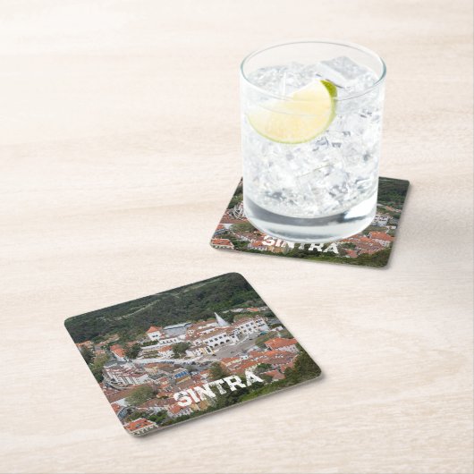 ポルトガルのシントラにある上からシントラの宮殿 スクエアペーパーコースター (インサイチュ)
