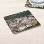 ポルトガルのシントラにある上からシントラの宮殿 スクエアペーパーコースター (アングル)