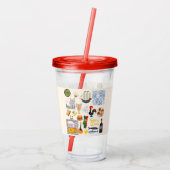 ポルトガルのシンボル旅行愛好家 アクリルタンブラー (裏面)