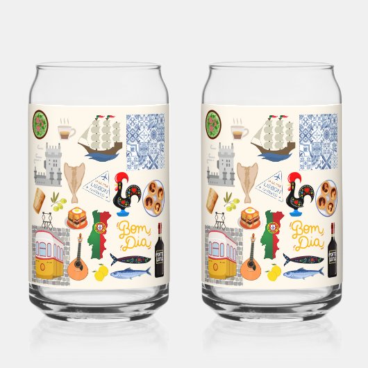 ポルトガルのシンボル旅行愛好家 ガラス缶 (裏面)