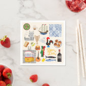 ポルトガルのシンボル旅行愛好家 スタンダードカクテルナプキン (インサイチュ)