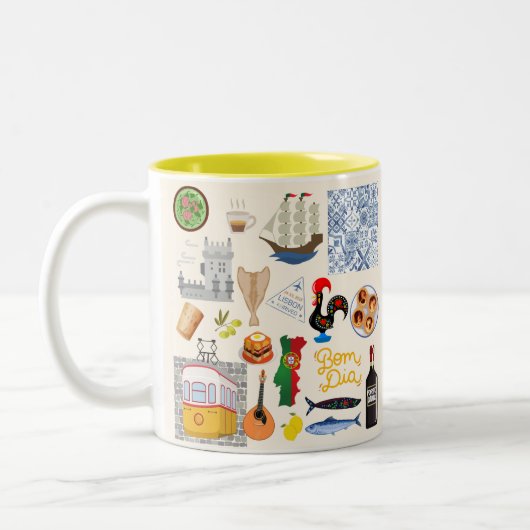 ポルトガルのシンボル旅行愛好家 ツートーンマグカップ (左)