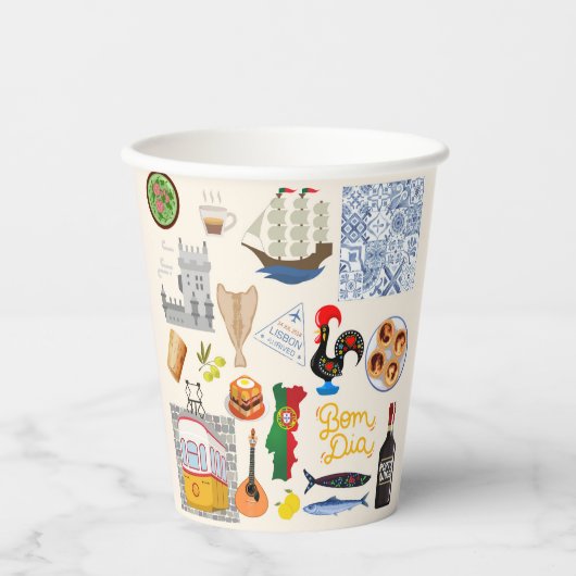 ポルトガルのシンボル旅行愛好家 紙コップ (正面)