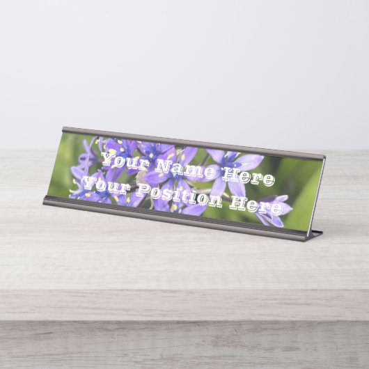 ポルトガルのスクイル花クローズアップ自然写真 デスクネームプレート (正面)