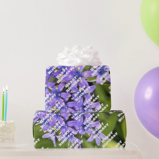 ポルトガルのスクイル花クローズアップ自然写真 ラッピングペーパー (パーティーギフト)