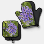 ポルトガルのスクイル花クローズアップ自然写真 鍋つかみ&鍋敷きセット (正面/裏面)