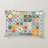 ポルトガルのタイルで継ぎ目のない模様。イラス アクセントクッション (裏面)