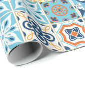 ポルトガルのタイルで継ぎ目のない模様。イラス ラッピングペーパー (ロールコーナー)