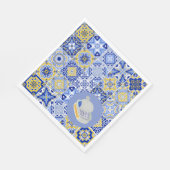 ポルトガルのタイルとイワシ スタンダードランチョンナプキン (角)