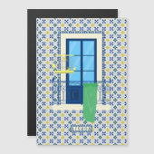 ポルトガルのタイルと鳥と窓バルコニー (正面/裏面)