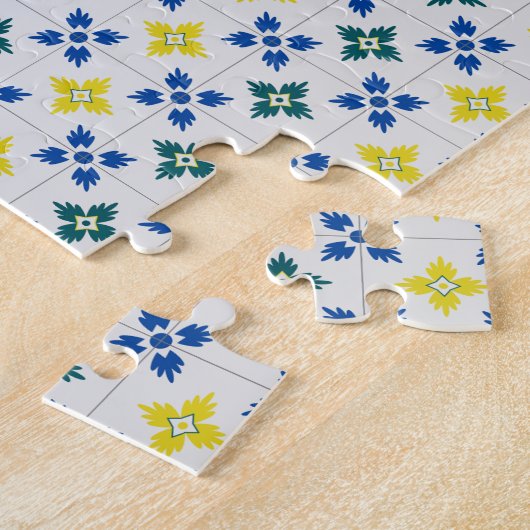 ポルトガルのタイルと鳥と窓バルコニー ジグソーパズル (側面)