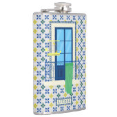 ポルトガルのタイルと鳥と窓バルコニー フラスク (右)