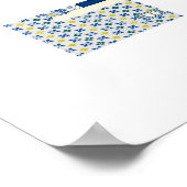 ポルトガルのタイルと鳥と窓バルコニー ポスター (角)