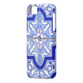 ポルトガルのタイルの青および白 Case-Mate iPhoneケース (裏面左)