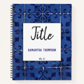 ポルトガルのタイルアズレジョブルーフローラリーフ ノートブック (正面)