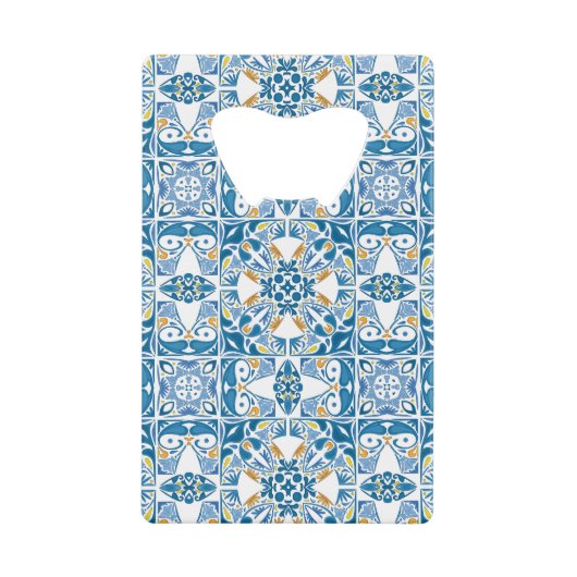 ポルトガルのタイルパターン クレジットカード栓抜き (正面)