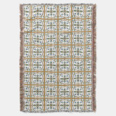 ポルトガルのタイルパターン-ポルトガルのAzulejos スローブランケット (正面縦)