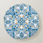 ポルトガルのタイルパターン ラウンドクッション (裏面)
