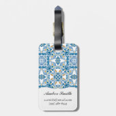 ポルトガルのタイルパターン ラゲッジタグ (裏面縦)