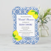 ポルトガルのタイルレモン水カラーブライダルシャワー 招待状 (スタンド正面)