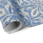 ポルトガルのタイルヴィンテージアズレジョスブルーホワイト ラッピングペーパー (ロールコーナー)