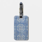 ポルトガルのタイルヴィンテージブルーホワイトモノグラム ラゲッジタグ (裏面縦)