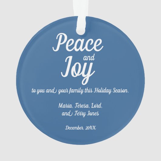 ポルトガルのタイル家族のクリスマスの写真フレーム オーナメント (裏面)