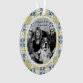 ポルトガルのタイル家族のクリスマスの写真フレーム オーナメント (正面)