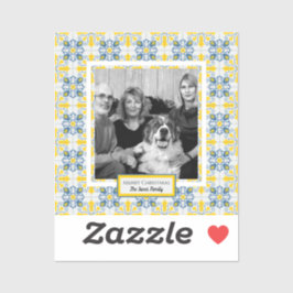 ポルトガルのタイル家族のクリスマスの写真フレーム シール