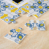 ポルトガルのタイル家族のクリスマスの写真フレーム ジグソーパズル (側面)